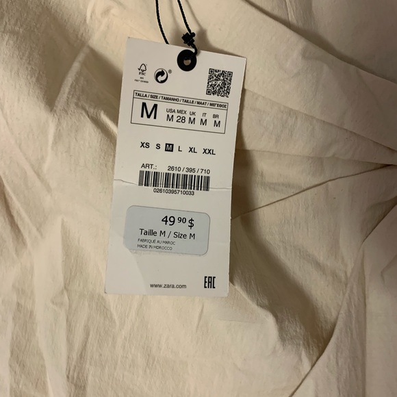 Zara asymmetrical beige pants bow waist - Picture 6 of 6